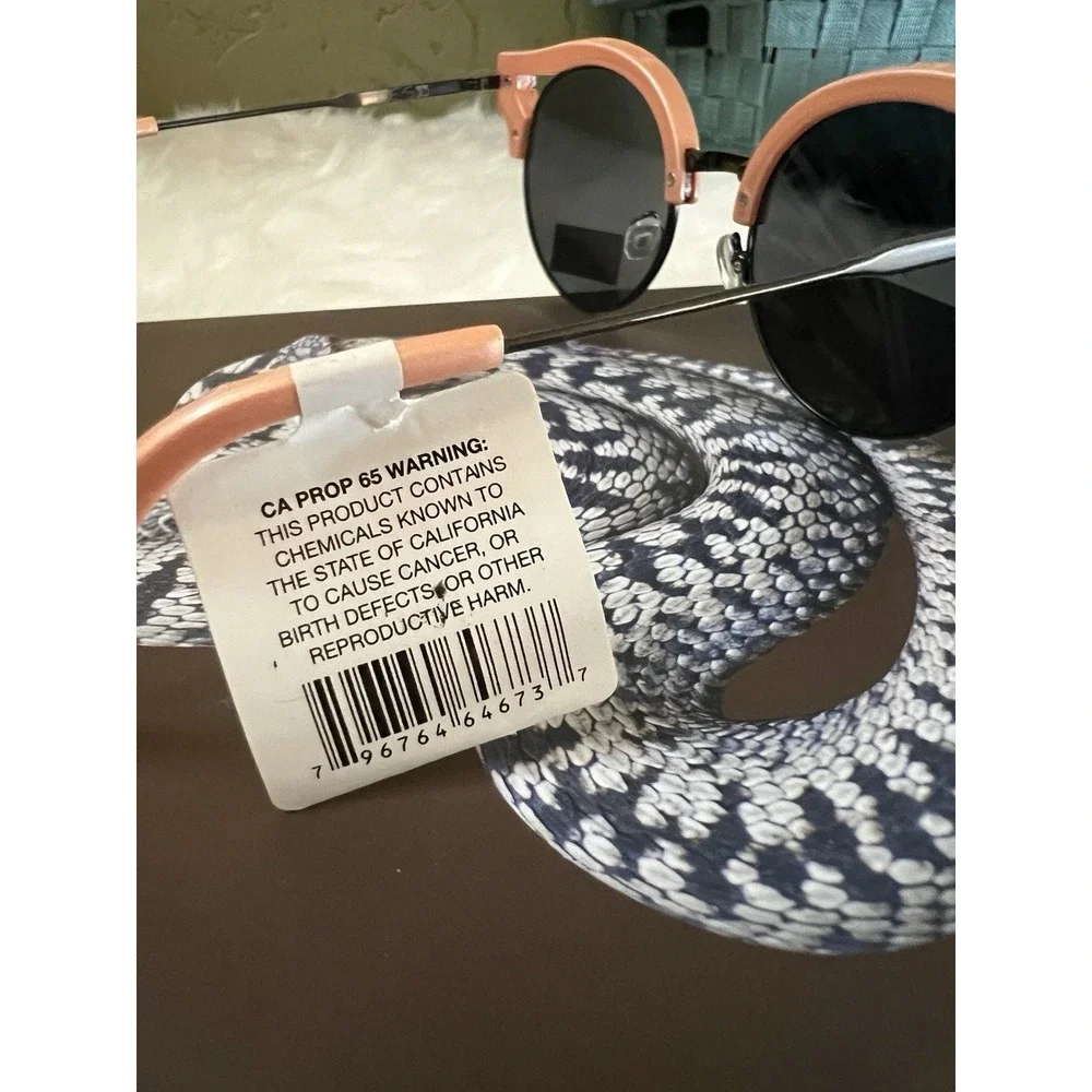 2 Pair Joes Jeans Round Sunglasses UV Protection‎ Satin Blush Gunmetal Grey NWT